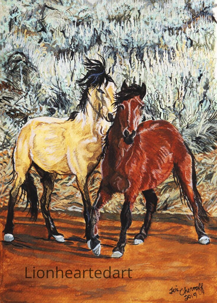 painting of a mustang