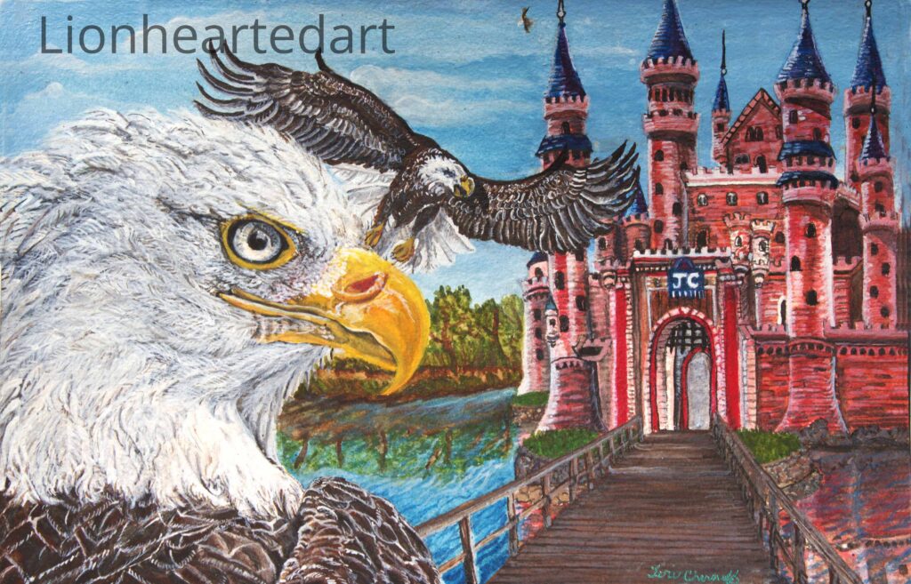 painting of a eagle at the castle