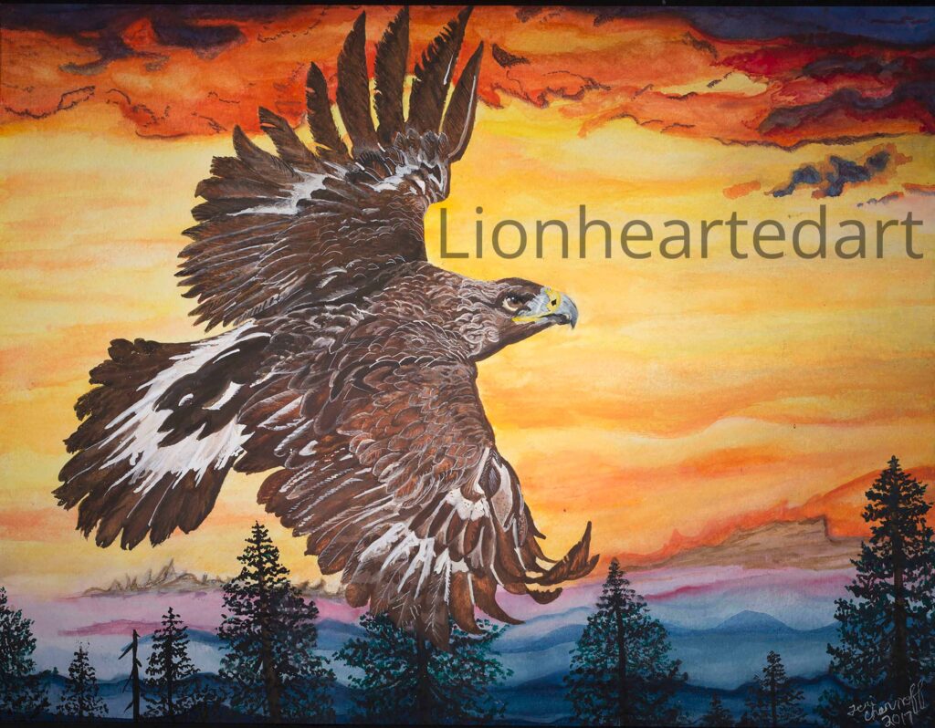 painting of a golden eagle