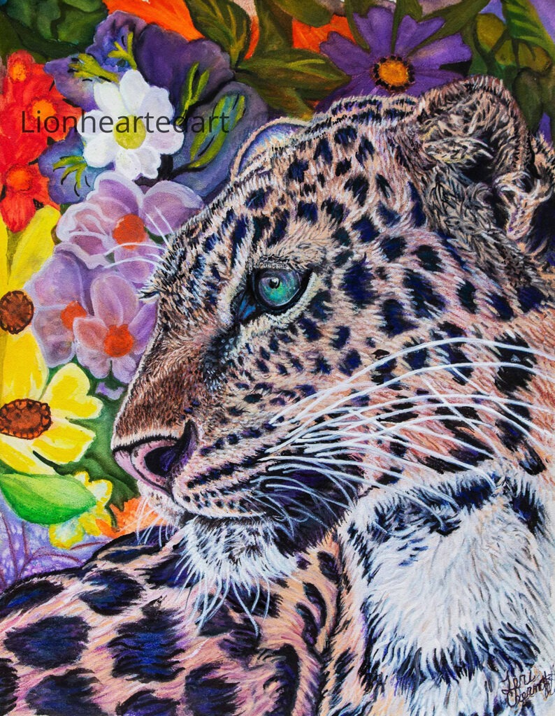 painting of leopard laying