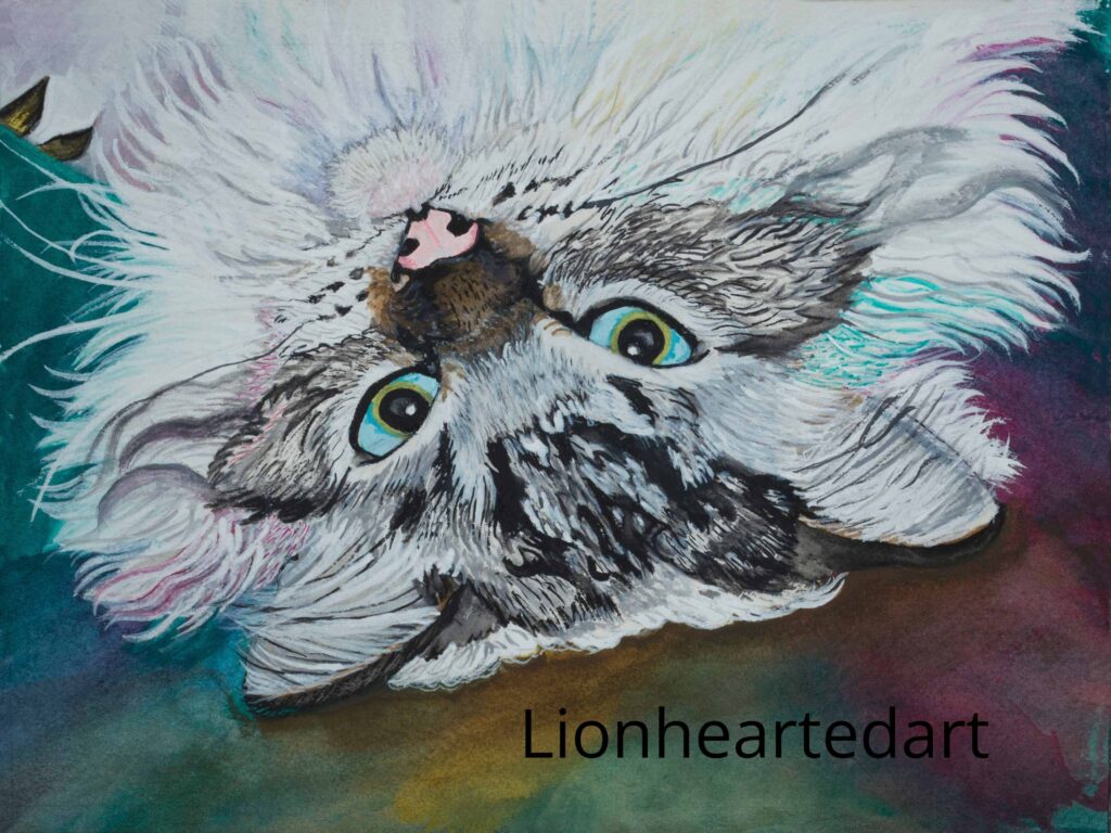 painting of a white tiger